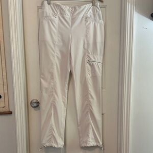 Chicos zenergy white travel pants size 4